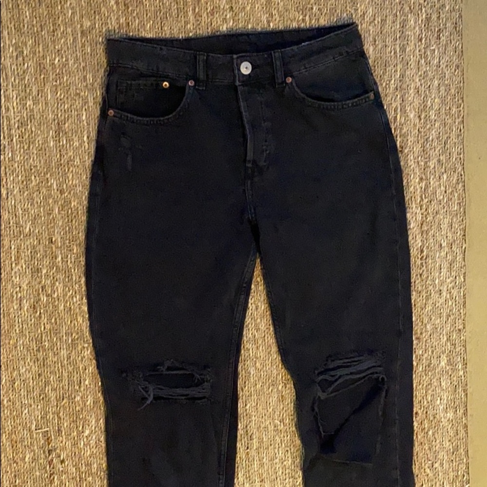 Vintage black distressed boyfriend jeans